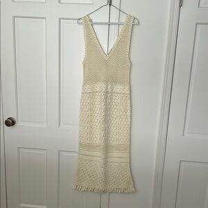Roller Rabbit Cream crochet Knit Maxi Dress